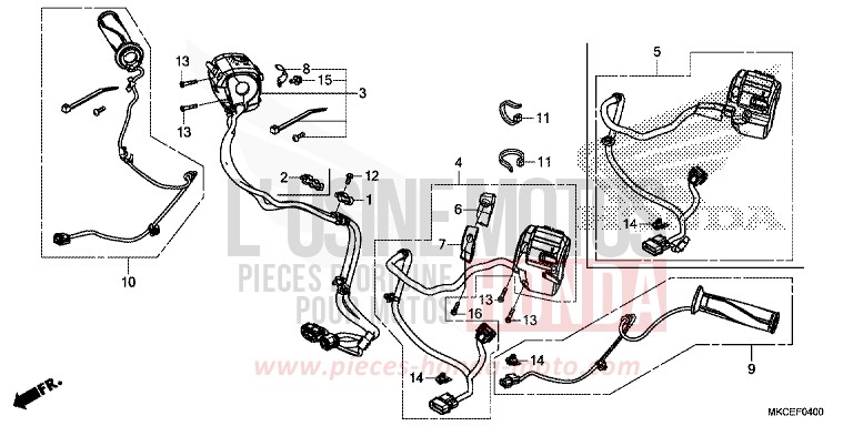 CONTACTEUR DE POIGNEE von GL1800 MAT MAJESTIC SILVER METALLIC (NHB70) von 2019