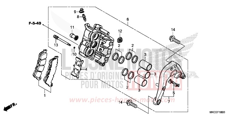 ETRIER DE FREIN ARRIERE von GL1800 MAT MAJESTIC SILVER METALLIC (NHB70) von 2019