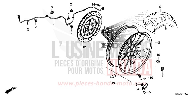 ROUE ARRIERE von GL1800 MAT MAJESTIC SILVER METALLIC (NHB70) von 2019