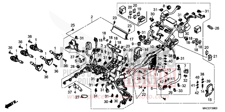 FAISCEAU DES FILS von GL1800 MAT MAJESTIC SILVER METALLIC (NHB70) von 2019