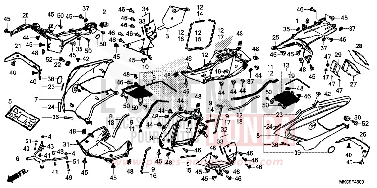 CAPOT von GL1800 MAT MAJESTIC SILVER METALLIC (NHB70) von 2019