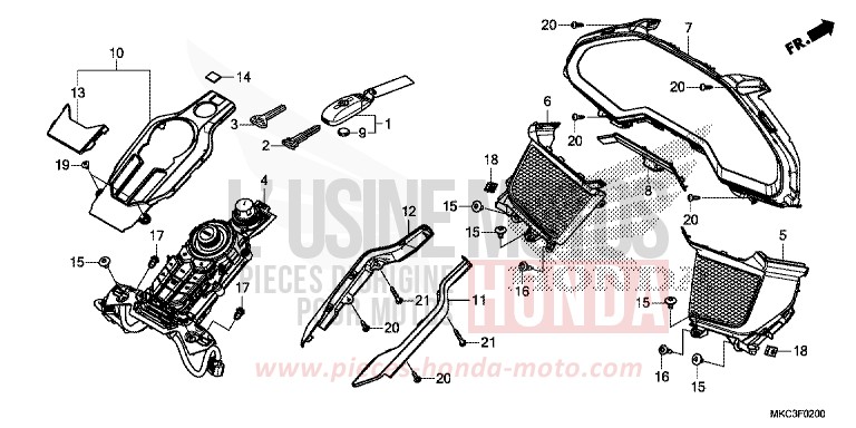 TABLEAU DES COMPTEURS/TABLEAU DES COMMUTATEURS/PORTE-CLE von GL1800 CANDY ARDENT RED (R367B) von 2018