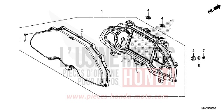 COMPTEUR von GL1800 CANDY ARDENT RED (R367B) von 2018