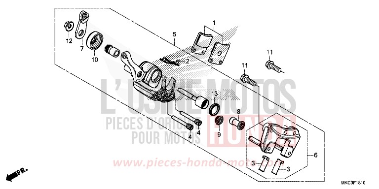 MACHOIRE DE FREIN DE PARKING von GL1800 CANDY ARDENT RED (R367B) von 2018