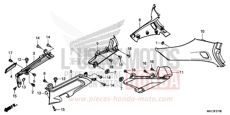 COUVERCLE LATERAL von GL1800 CANDY ARDENT RED (R367B) von 2018