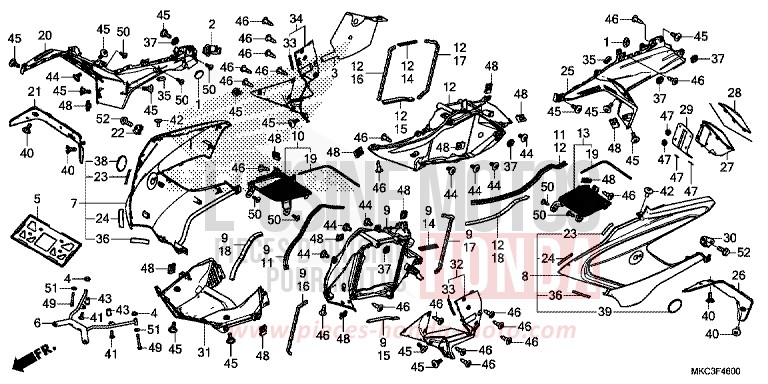 CAPOT von GL1800 CANDY ARDENT RED (R367B) von 2018