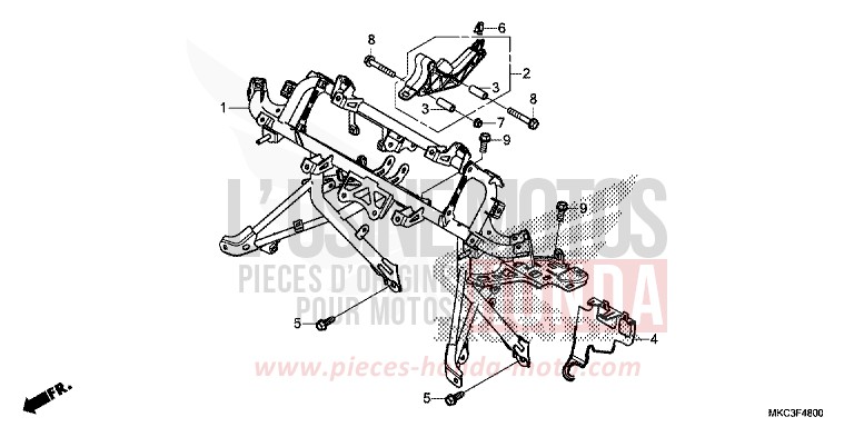 SOUTIEN DE CAPOT von GL1800 CANDY ARDENT RED (R367B) von 2018
