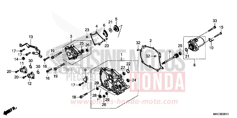 COUVERCLE DE CHANGEMENT (DCT) von GL1800 DARKNESS BLACK METALLIC (NH463) von 2018