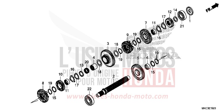 BOITE DE VITESSES (ARBRE INTERMEDIAIRE) (DCT) von GL1800 DARKNESS BLACK METALLIC (NH463) von 2018