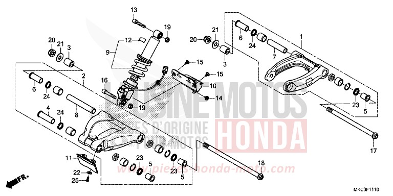 BRAS DE COUSSIN von GL1800 DARKNESS BLACK METALLIC (NH463) von 2018