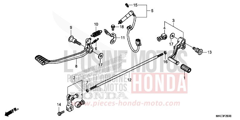 PEDALE von GL1800 DARKNESS BLACK METALLIC (NH463) von 2018