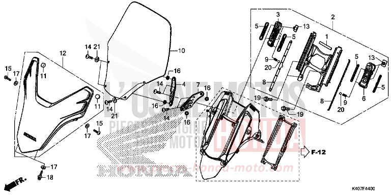 FRONTVISIER/WINDSCHUTZSCHEIBE (NSS125DF/ADF/ADH) von Forza MAT PEARL COOL WHITE (NHB44H) von 2015