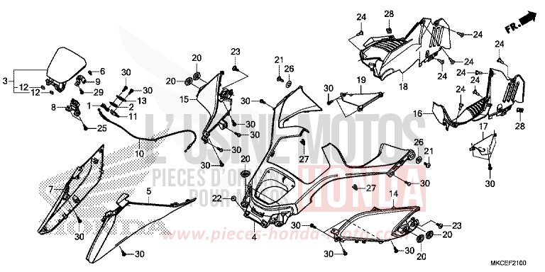 COUVERCLE von GL1800 CANDY ARDENT RED (R367B) von 2019