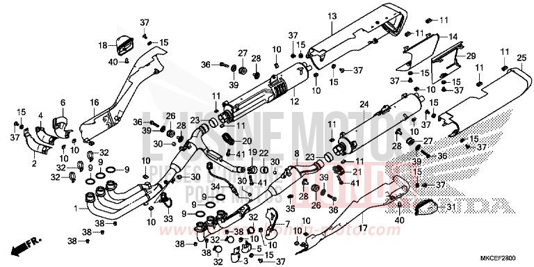 SILENCIEUX D'ECHAPPEMENT von GL1800 CANDY ARDENT RED (R367B) von 2019