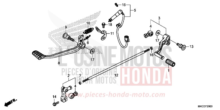 PEDALE von GL1800 CANDY ARDENT RED (R367B) von 2019
