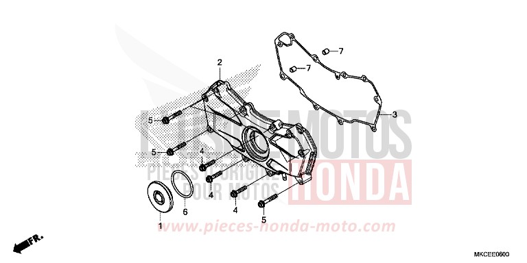 COUVERCLE MOTEUR AVANT von GL1800 DARKNESS BLACK METALLIC (NH463) von 2019