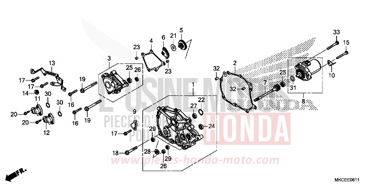 COUVERCLE DE CHANGEMENT (DCT) von GL1800 DARKNESS BLACK METALLIC (NH463) von 2019