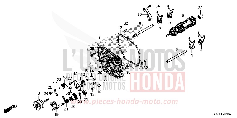 TAMBOUR DE CHANGEMENT/FOURCHETTE DE SELECTION (DCT) von GL1800 DARKNESS BLACK METALLIC (NH463) von 2019