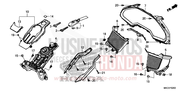 TABLEAU DES COMPTEURS/TABLEAU DES COMMUTATEURS/PORTE-CLE von GL1800 DARKNESS BLACK METALLIC (NH463) von 2019