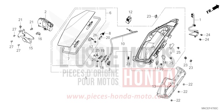 POCHE von GL1800 DARKNESS BLACK METALLIC (NH463) von 2019