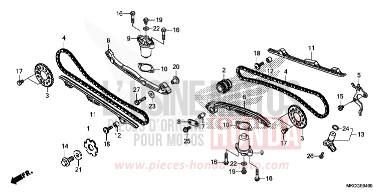 CHAINE A CAMES/TENDEUR von GL1800 PEARL GLARE WHITE (NHB53E) von 2020