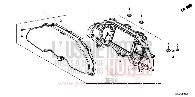 COMPTEUR von GL1800 PEARL GLARE WHITE (NHB53E) von 2020