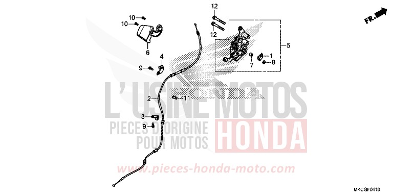 LEVIER DE STATIONNEMENT von GL1800 PEARL GLARE WHITE (NHB53E) von 2020