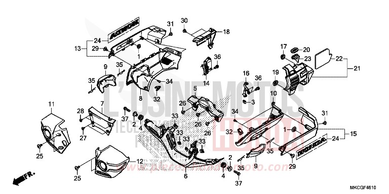 COUVERCLE DE MOTEUR von GL1800 PEARL GLARE WHITE (NHB53E) von 2020