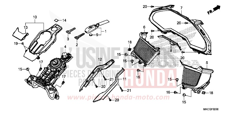 TABLEAU DES COMPTEURS/TABLEAU DES COMMUTATEURS/PORTE-CLE von GL1800 CANDY ARDENT RED (R367B) von 2020