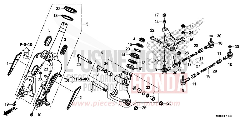 FOURCHETTE AVANT von GL1800 CANDY ARDENT RED (R367B) von 2020