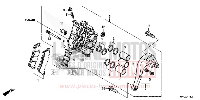 ETRIER DE FREIN ARRIERE von GL1800 CANDY ARDENT RED (R367B) von 2020