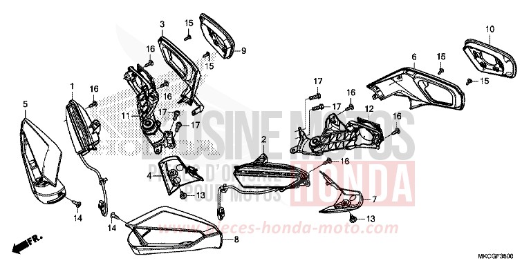 CLIGNOTANT/MIROIR von GL1800 CANDY ARDENT RED (R367B) von 2020