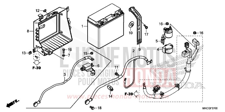 BATTERIE von GL1800 CANDY ARDENT RED (R367B) von 2020