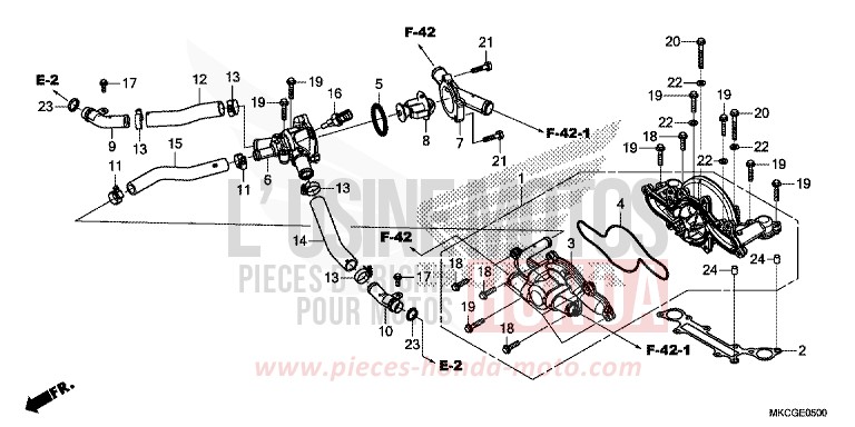 POMPE A EAU von GL1800 DARKNESS BLACK METALLIC (NH463D) von 2020