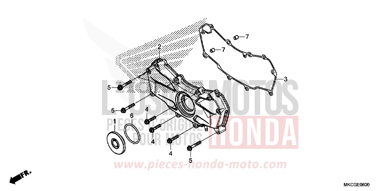 COUVERCLE MOTEUR AVANT von GL1800 DARKNESS BLACK METALLIC (NH463D) von 2020