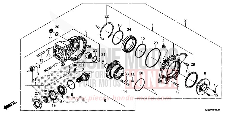 ENGRENAGE MENE DE SORTIE von GL1800 DARKNESS BLACK METALLIC (NH463D) von 2020