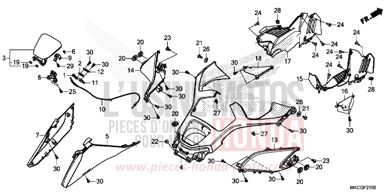 COUVERCLE von GL1800 DARKNESS BLACK METALLIC (NH463D) von 2020