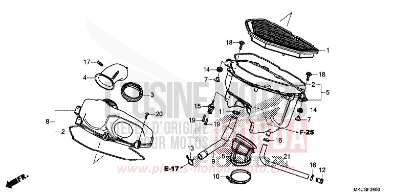 FILTRE A AIR von GL1800 DARKNESS BLACK METALLIC (NH463D) von 2020