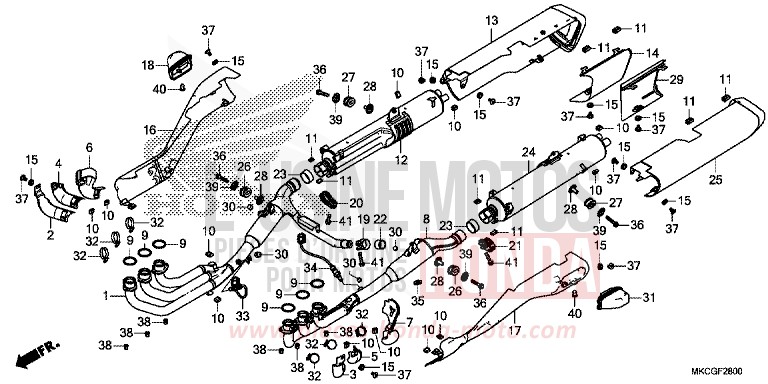 SILENCIEUX D'ECHAPPEMENT von GL1800 DARKNESS BLACK METALLIC (NH463D) von 2020