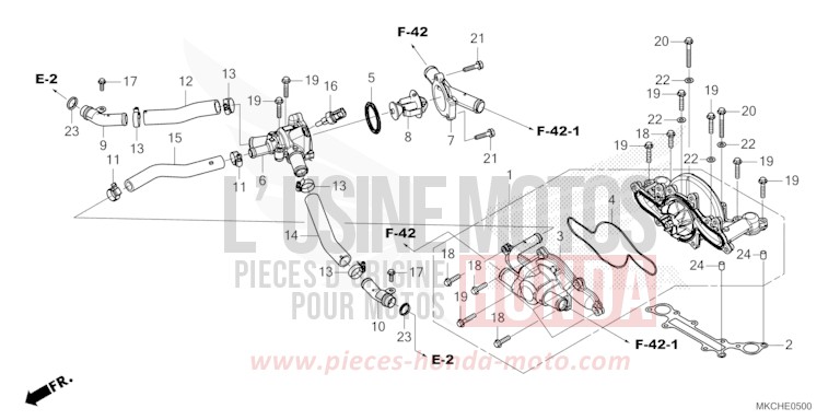 POMPE A EAU von GL1800 CANDY ARDENT RED (R367B) von 2021