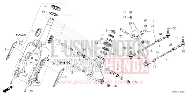 FOURCHETTE AVANT von GL1800 CANDY ARDENT RED (R367B) von 2021