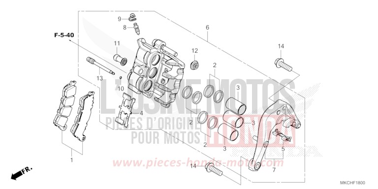 ETRIER DE FREIN ARRIERE von GL1800 CANDY ARDENT RED (R367B) von 2021