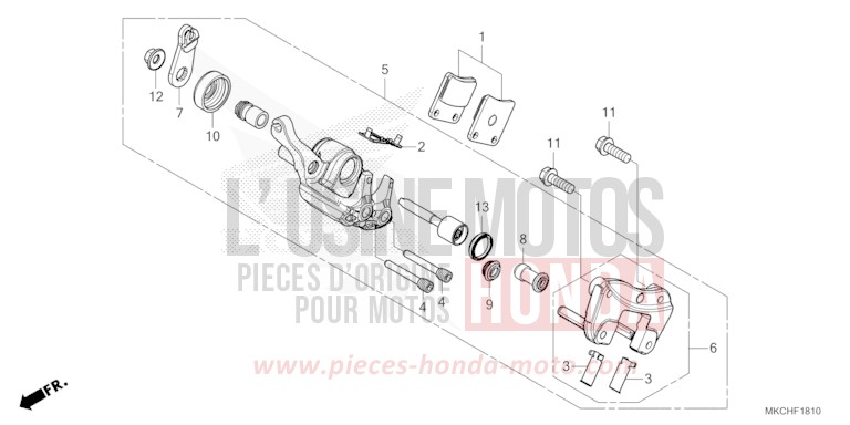 MACHOIRE DE FREIN DE PARKING von GL1800 CANDY ARDENT RED (R367B) von 2021