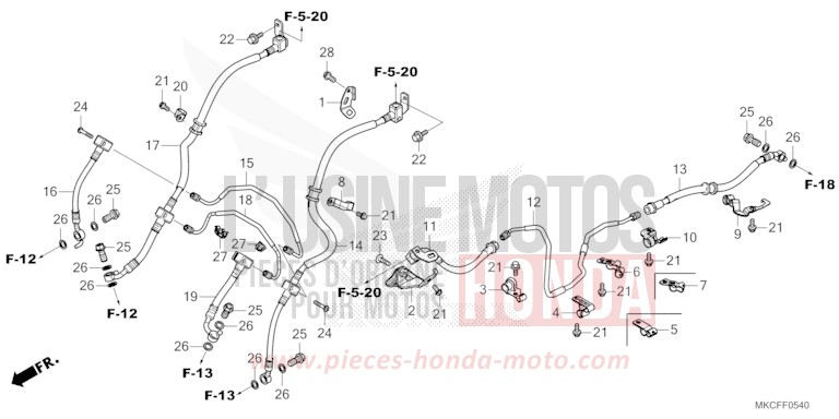 FLEXIBLE DE FREIN/TUYAU DE FREIN von GL1800 GUNMETAL BLACK METLLIC (NHC52B) von 2022