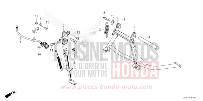 BEQUILLE von GL1800 GUNMETAL BLACK METLLIC (NHC52B) von 2022