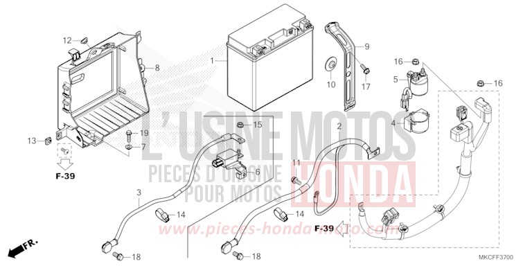 BATTERIE von GL1800 GUNMETAL BLACK METLLIC (NHC52B) von 2022