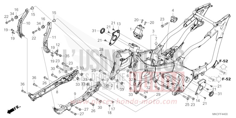 CARROSSERIE DE CHASSIS von GL1800 GUNMETAL BLACK METLLIC (NHC52B) von 2022