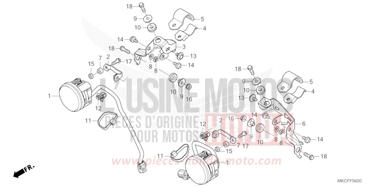 PHARE ANTIBROUILLARD von GL1800 GUNMETAL BLACK METLLIC (NHC52B) von 2022