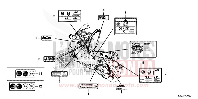 WARNETIKETT (NSS125DF/ADF/ADH) von Forza LUCENT SILVER METALLIC (NHB87) von 2017