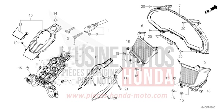 TABLEAU DES COMPTEURS/TABLEAU DES COMMUTATEURS/PORTE-CLE von GL1800 GLINT WAVE BLUE METALLIC (B197H) von 2022